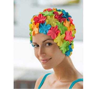 Cuffia Piscina con Fiori in Rilievo
