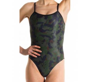 Costume allenamento Openback mimetic verde scuro SwimmerWear