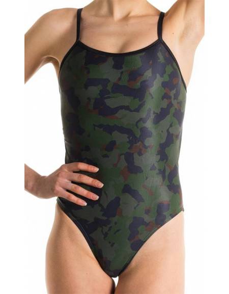 Costume allenamento Openback mimetic verde scuro SwimmerWear