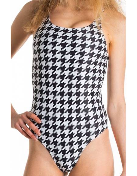 Costume piscina donna Bladeback Pied de Poule