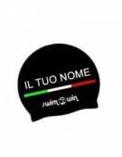 Cuffia in Silicone per Piscina con Nome Nera