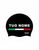 Cuffia in Silicone per Piscina con Nome Nera