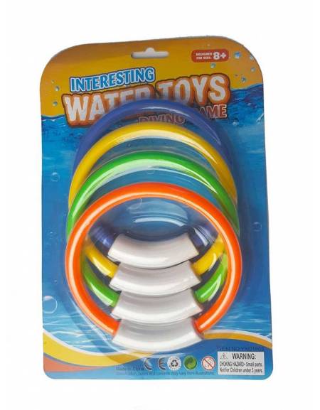 2 Anelli Immersione Piscina 2.5m - Giocattoli Acquatici Per Bambini 5