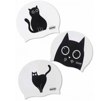 Cuffia piscina in silicone con gatto adulto e bambino