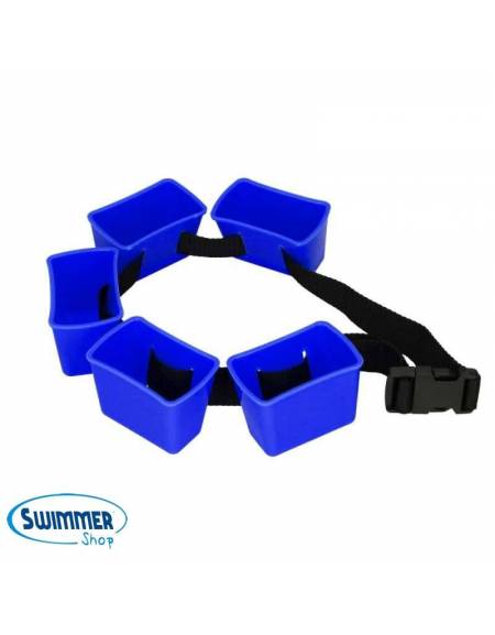 Cintura con coppette resistenti per nuoto in colore blu, fibbia nera chiusa