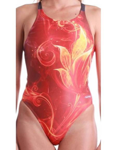 Image of Costume allenamento donna FIORE fiammante SwimmerWear