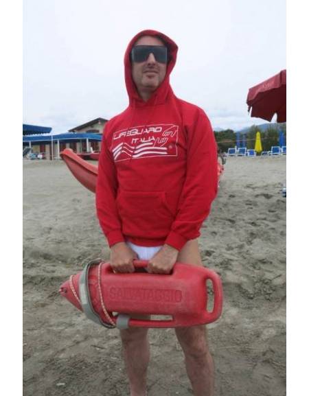 Kit Felpa Maglietta Fischietto Salvataggio Life Guard Italia