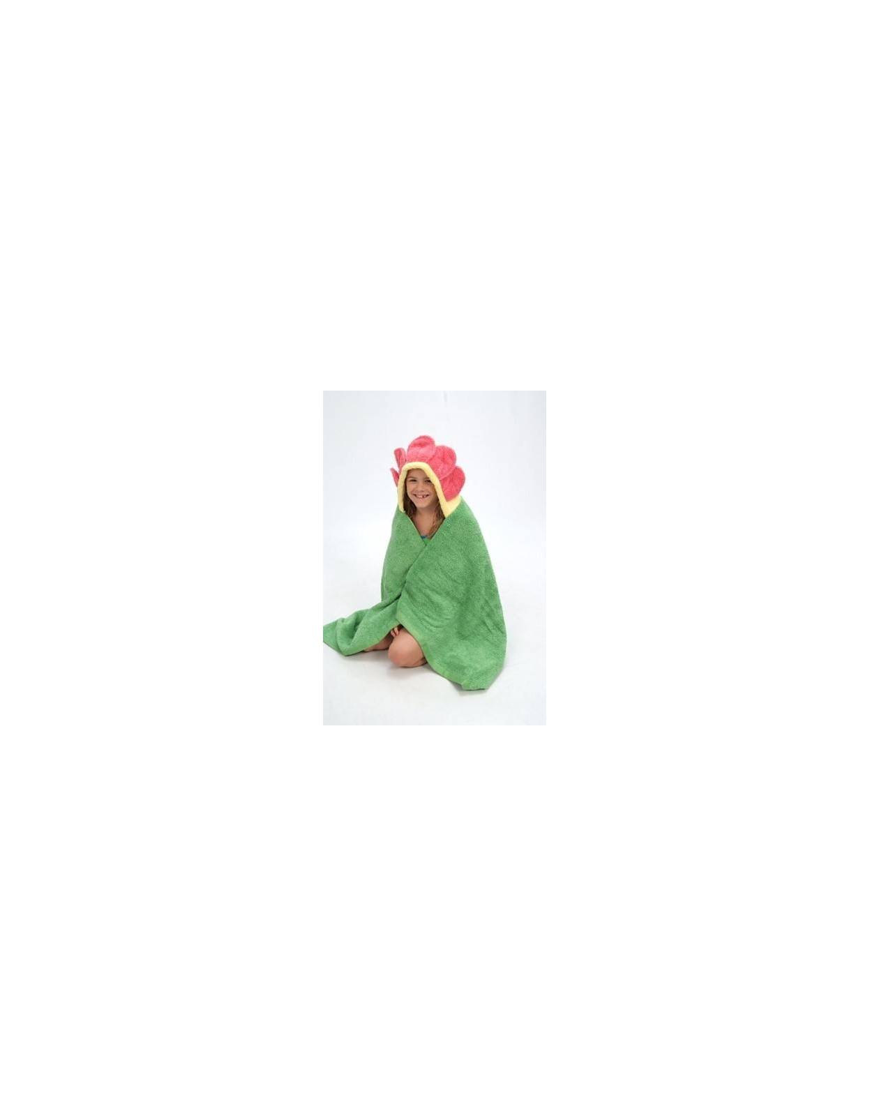 Asciugamano Con Cappuccio Trixie In Cotone Biologico Verde, 75x75 Cm, Morbidissimo